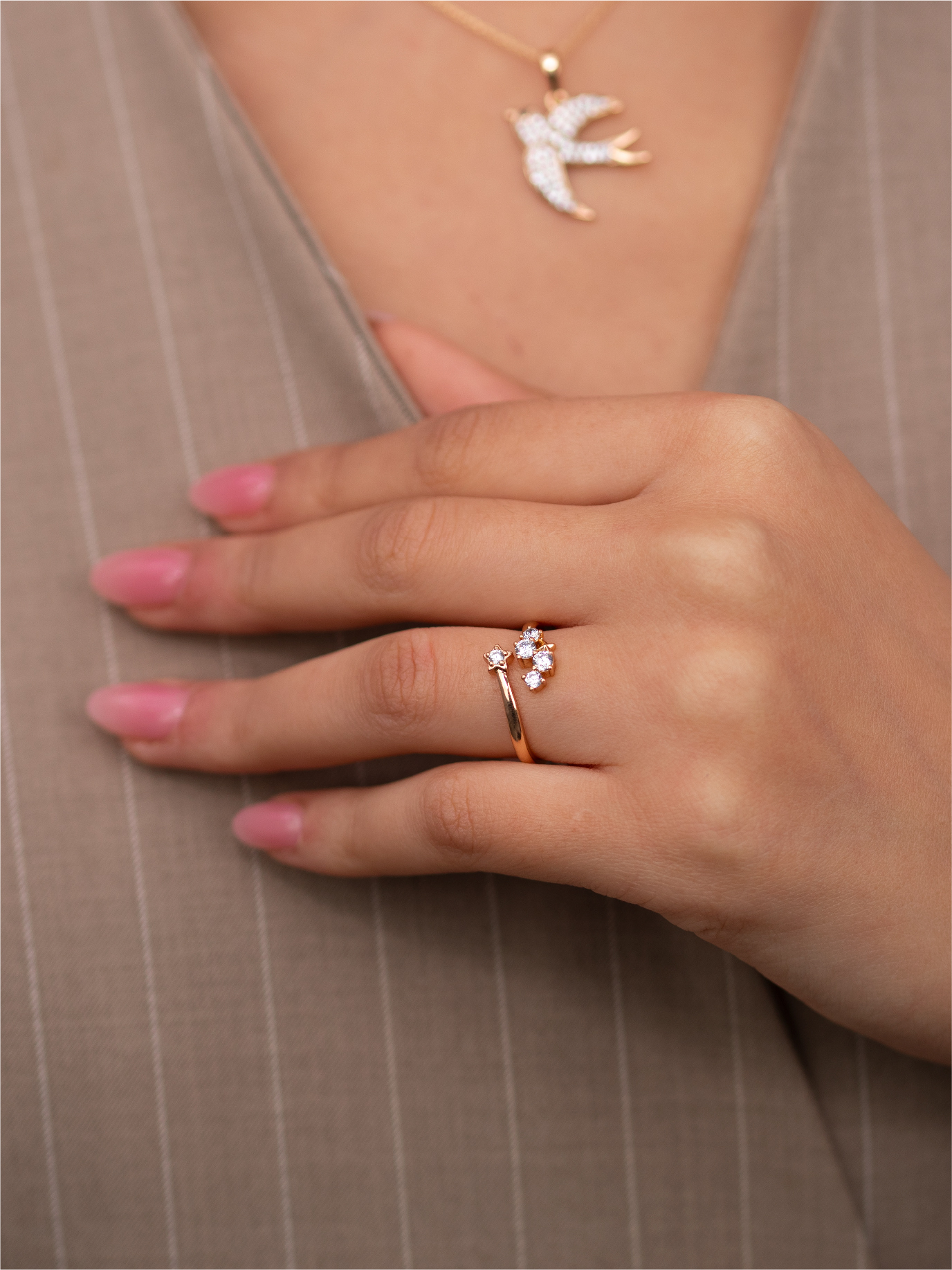 Bague Étoile 5 Zircons