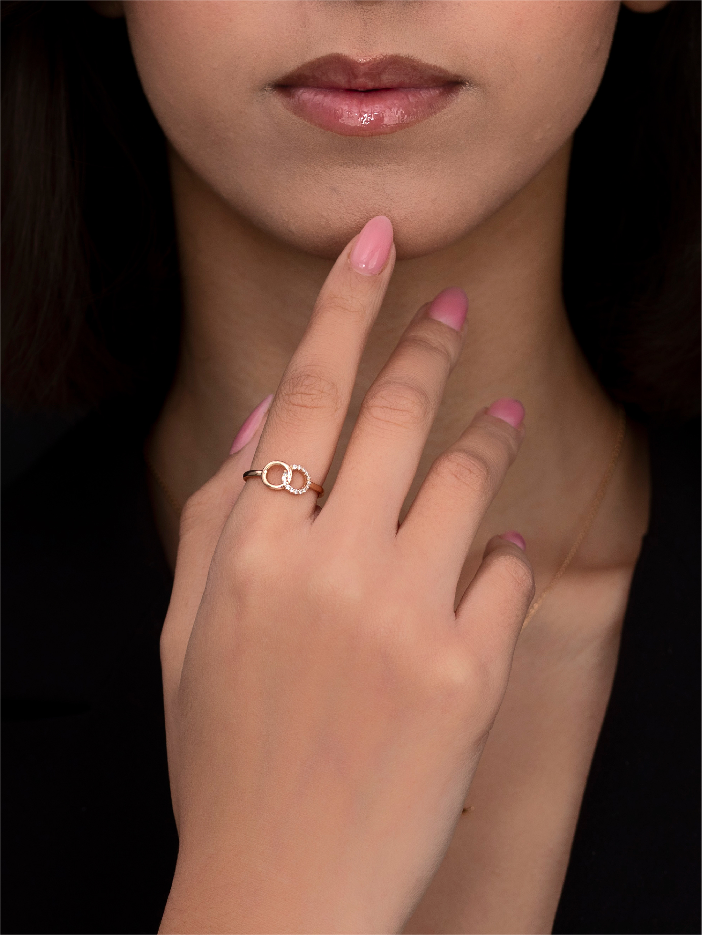 Bague Cercles Entrelacés en Zircon