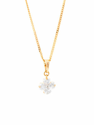 Collier pendentif Floral -Zircon brillant