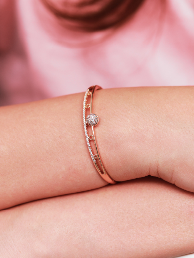 Bracelet jonc zircon cubique pour femme