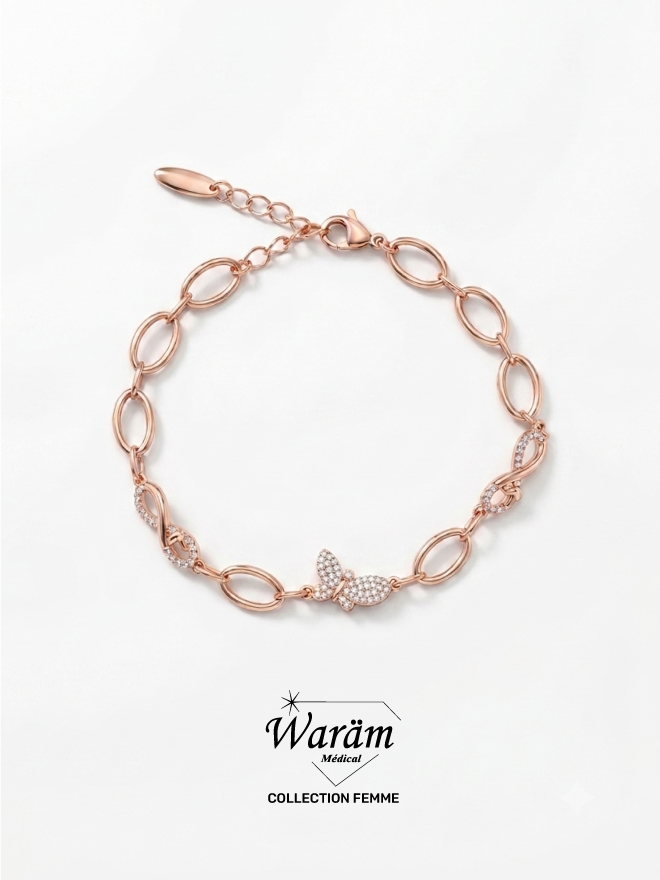 bracelet-elegance-zircon-papillon-infini-blanc Bracelet Papillon en zircon
