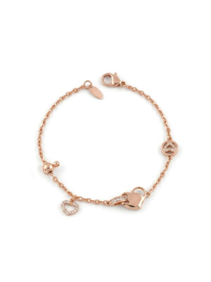 Bracelet femme double coeur