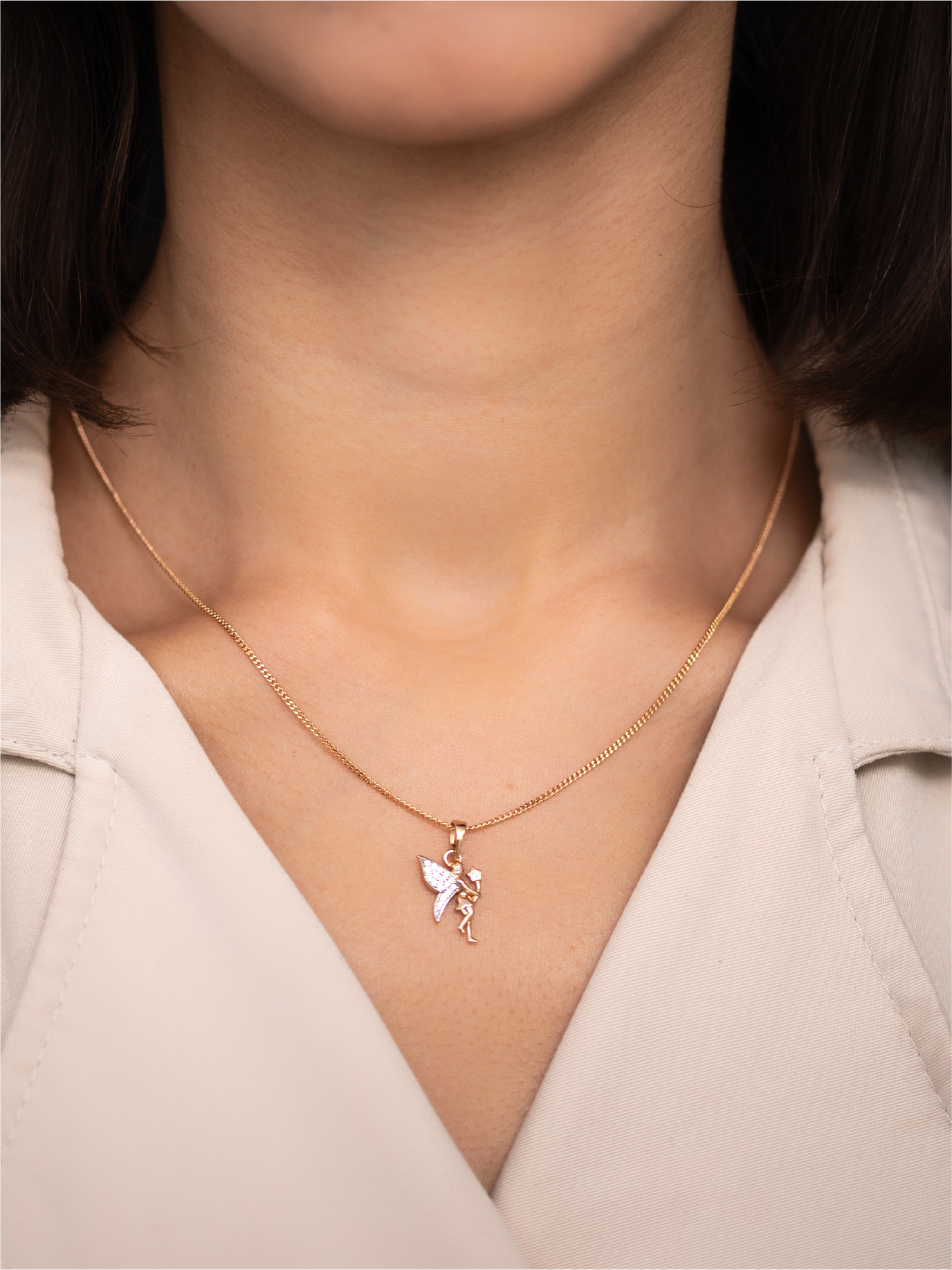 Collier ange Dorées & Chaîne Hypoallergénique