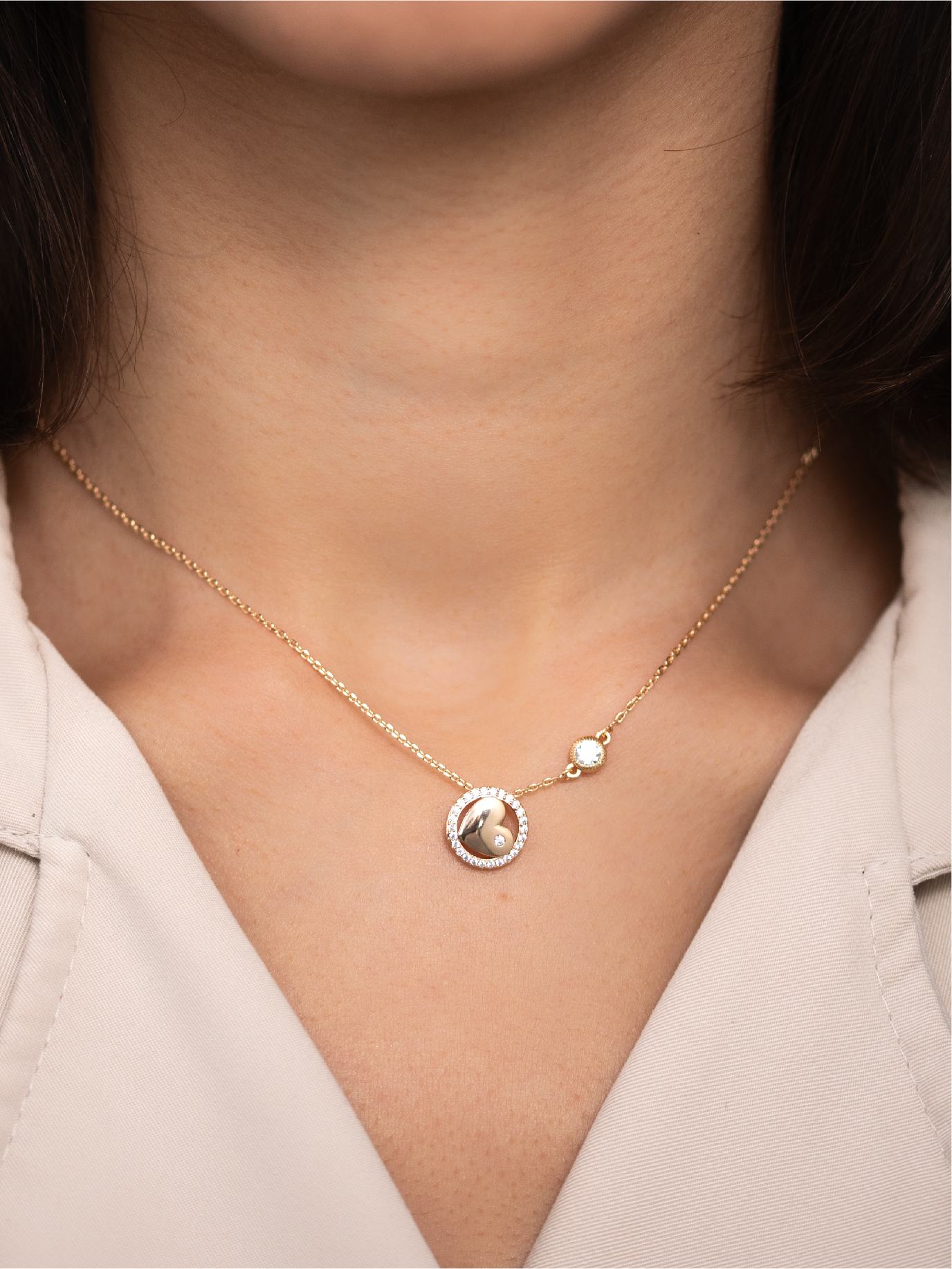 Collier cœur orné de zircon