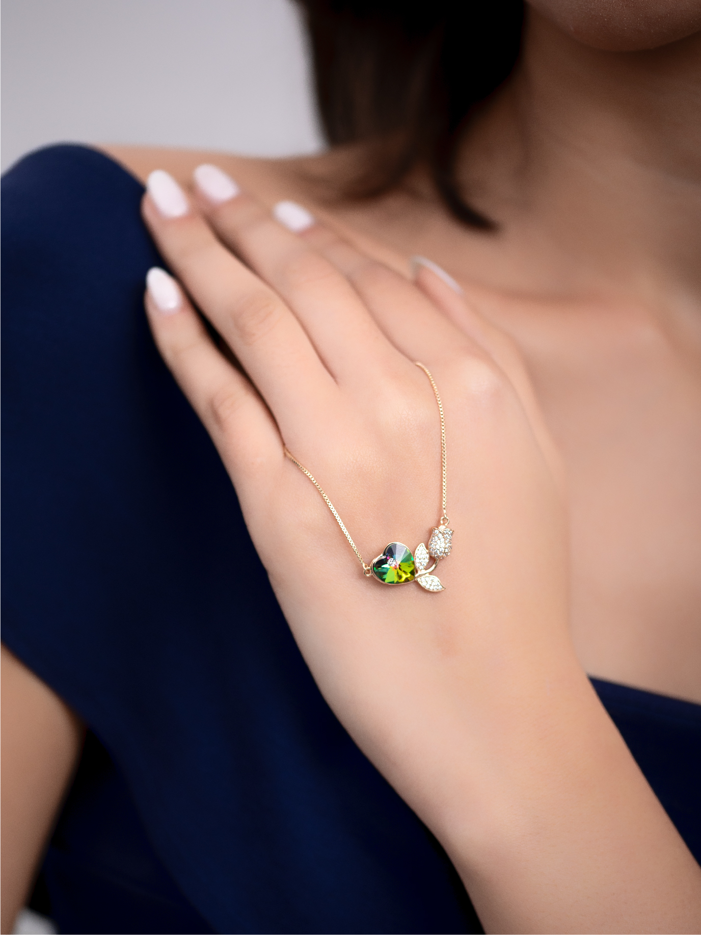 Collier Cœur Multicolore & Cristaux Étincelants