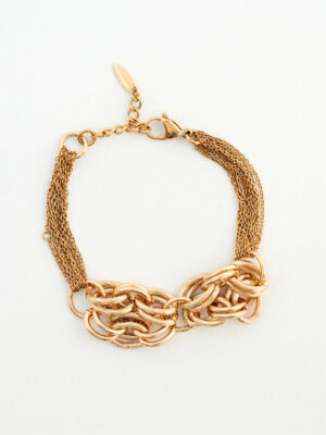 Bracelet Doré Multi-Chaînes & Maillons Entrelacés - Hypoallergénique