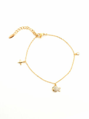 Bracelet Doré Poisson & Étoile - Hypoallergénique