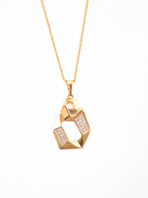 Collier Géométrique Doré - Hypoallergénique