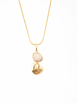 Collier Double Sphère Doré - Hypoallergénique