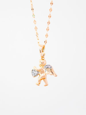 Collier Ange & Cœur en Zircon – Bijou Fille Hypoallergénique