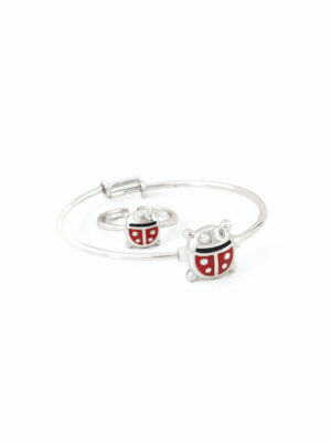 Bracelet & Bague Coccinelle Rouge – Bijoux Enfant Hypoallergéniques