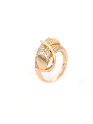 Bague Dorée – Design X Pavé de Zircons