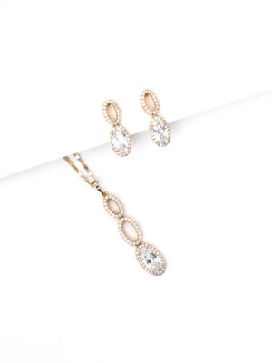 Parure Femme Dorée Pierres Facettées