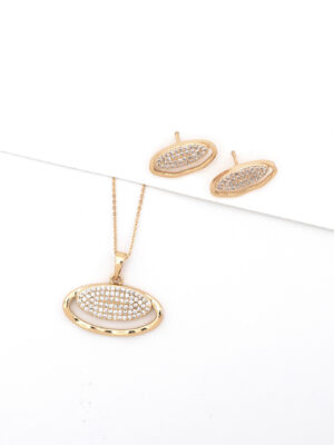 Parure Femme Dorée Ovale