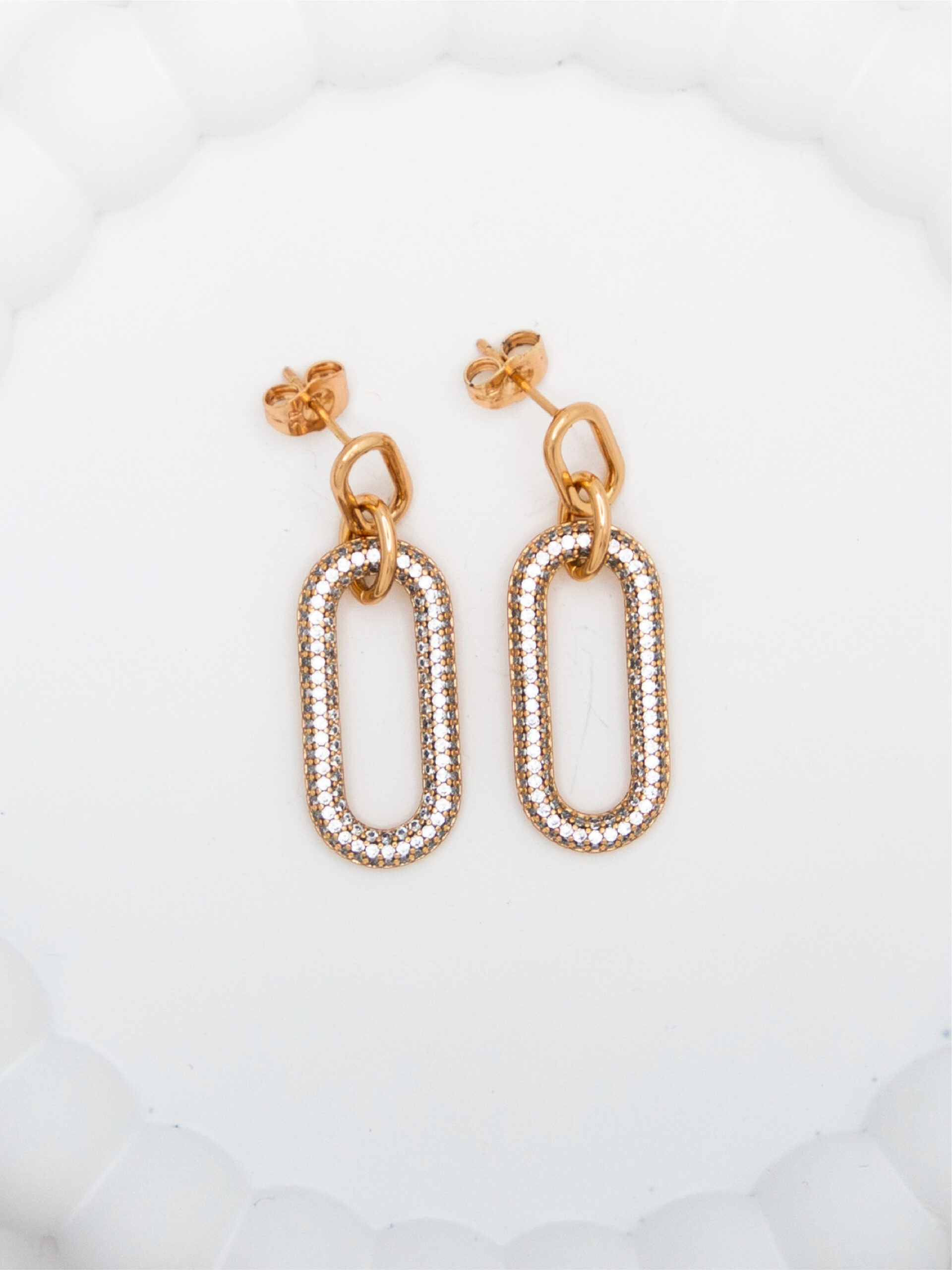 BouS34-18-1 Boucles d’Oreilles Chic Dorées – Hypoallergéniques