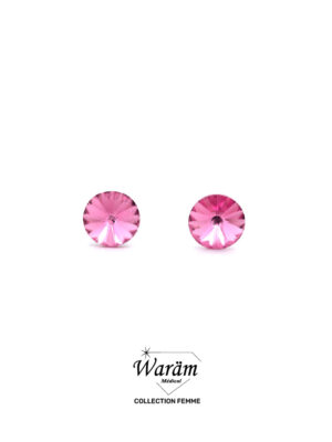 Boucles d’oreilles à vis femme rose poudré