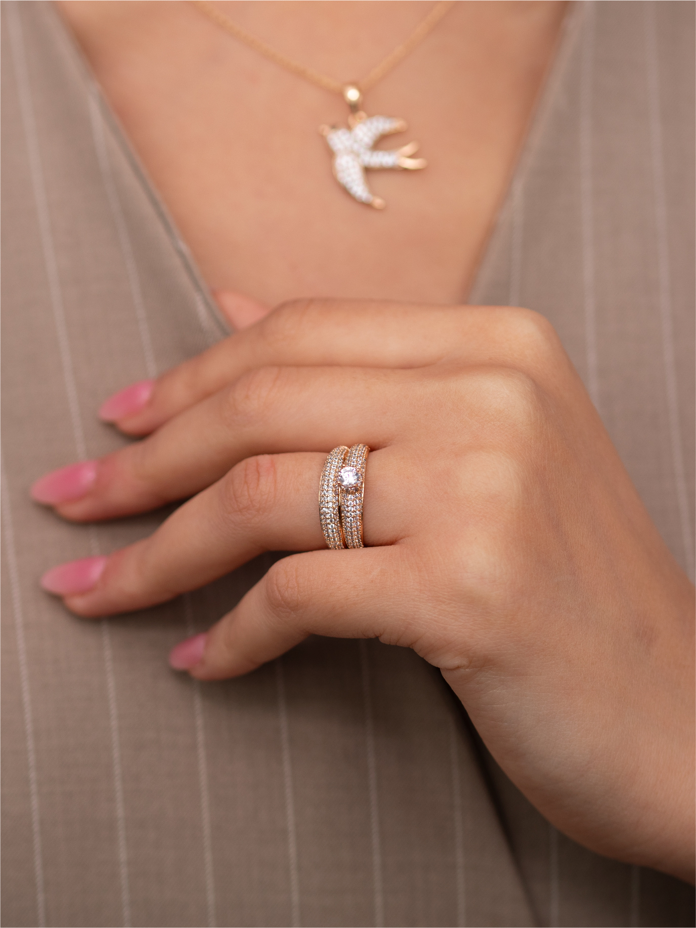 Solitaire & Alliance couleur Doré