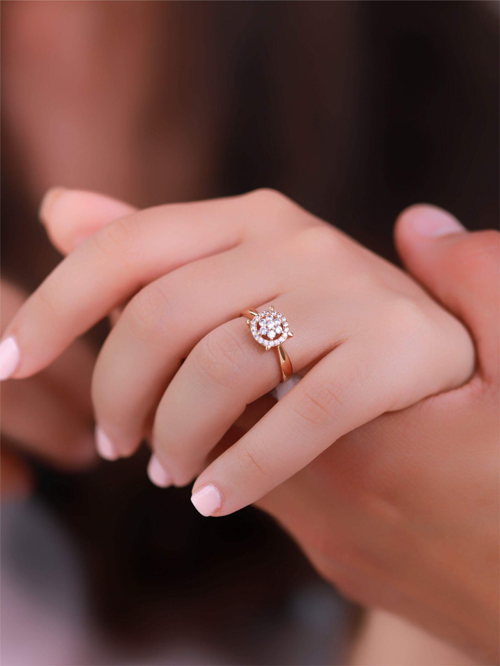 Bague Solitaire Halo Zircon