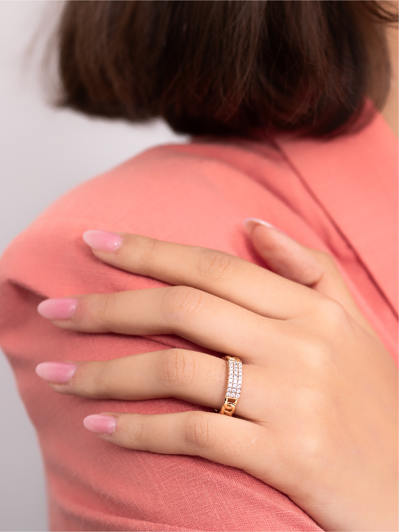 Bague Dorée Maillons Chaîne