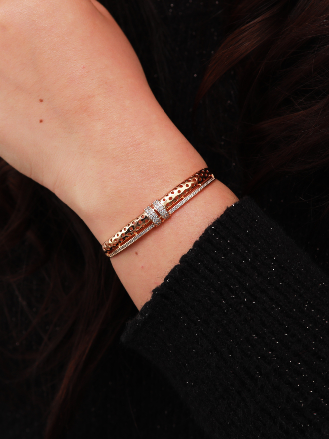 Bracelet Doré Zircon Ajouré