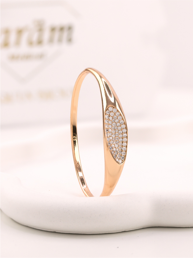 Bracelet Jonc Doré Goutte Zircon