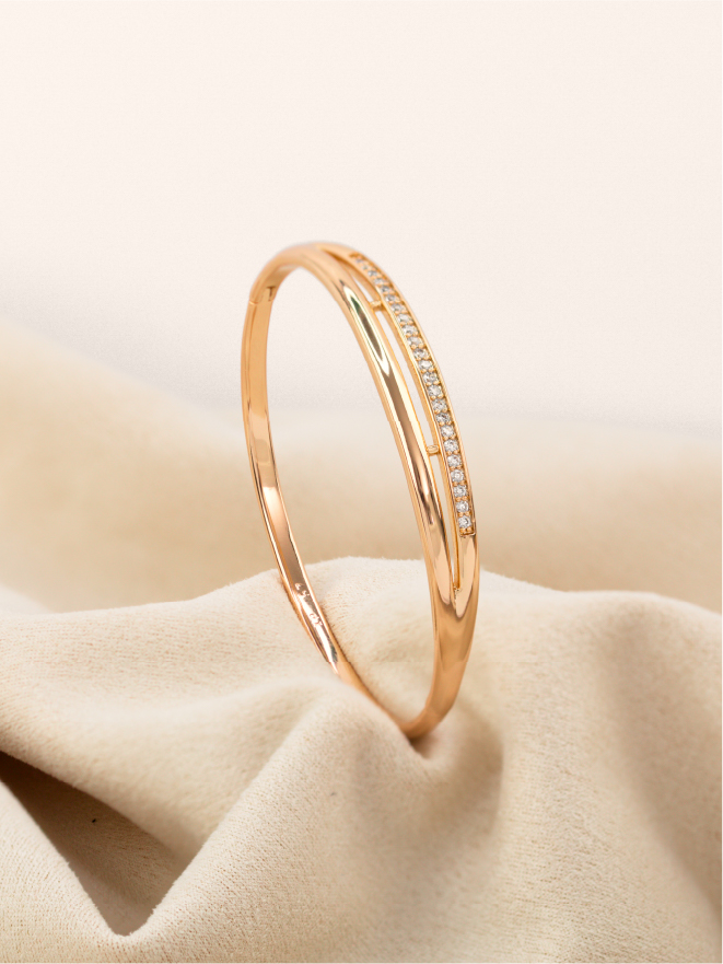 Bracelet Doré Double Ligne Zircon