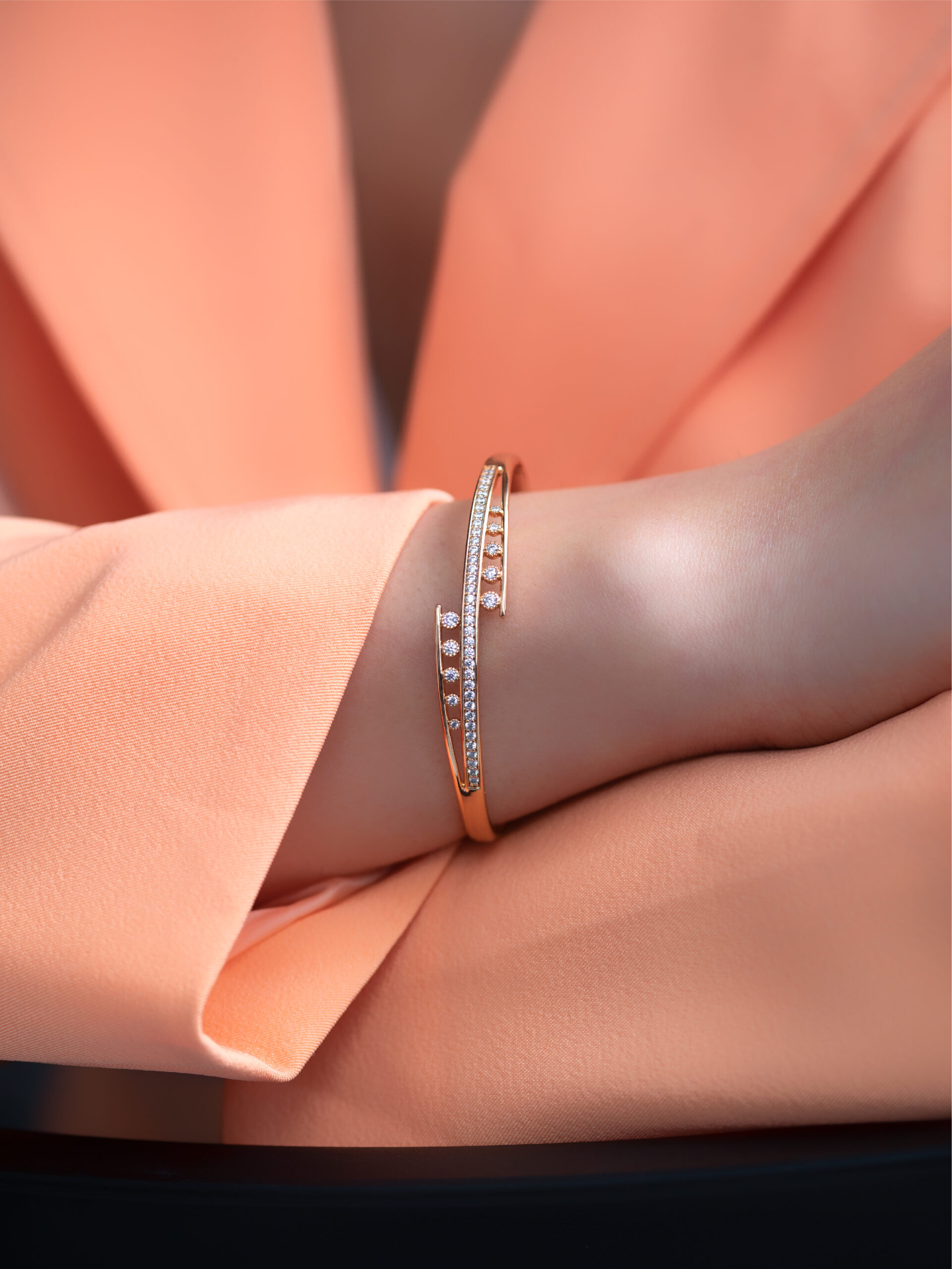 Bracelet Doré Double Ligne Zircon