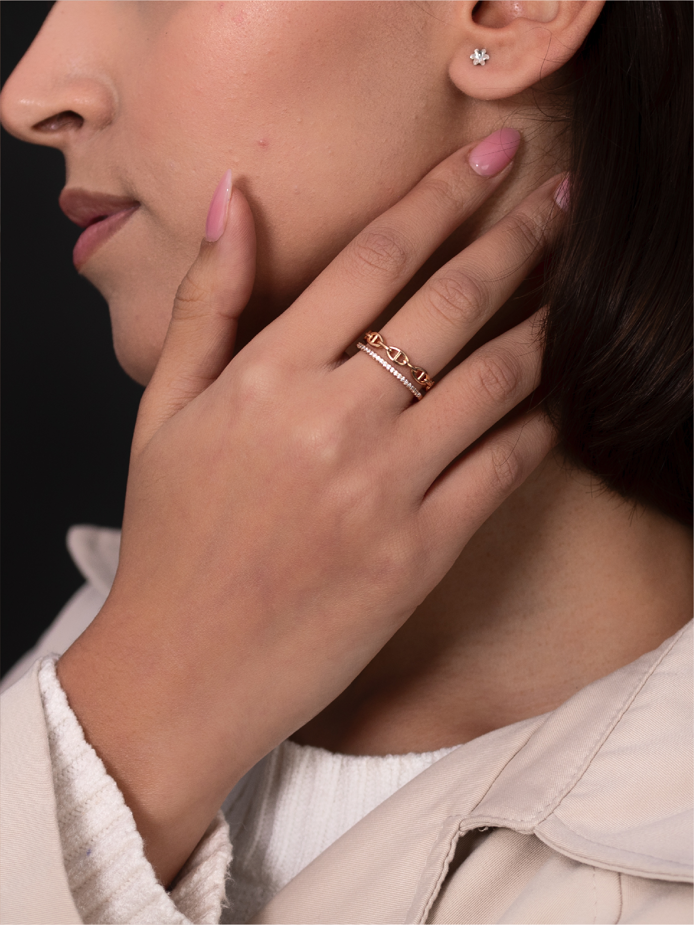 Bague dorée tressée