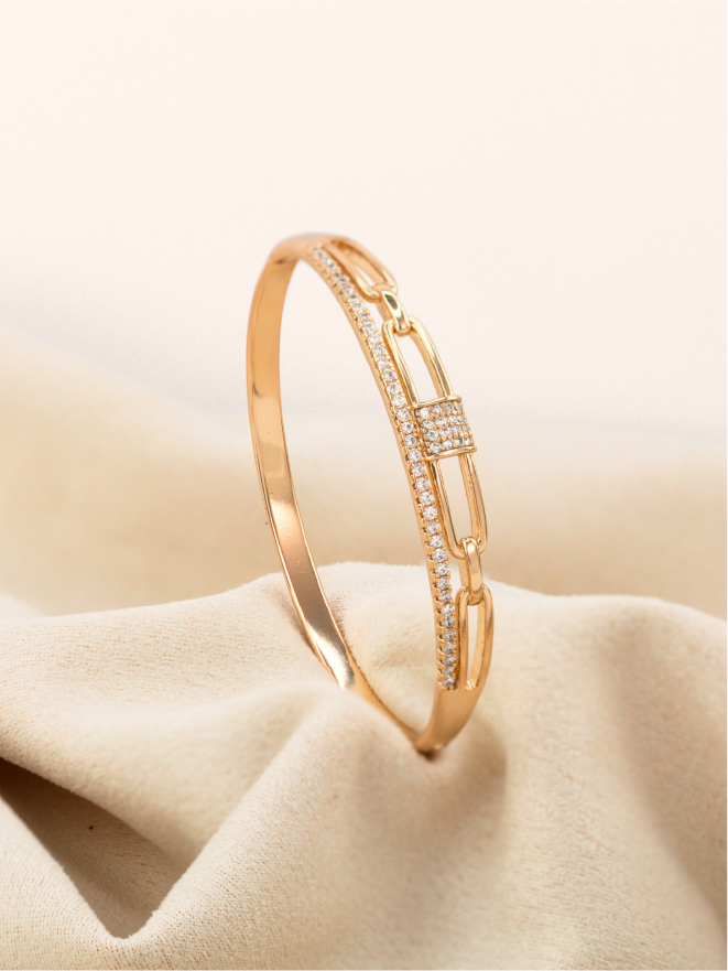 Bracelet Doré Chaîne Zircon