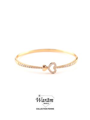 Bracelet Doré Coeur Zircon