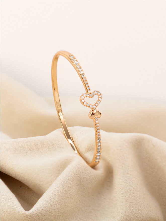 Bracelet Doré Coeur Zircon