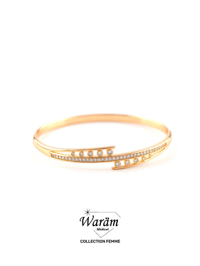bracelet-double-ligne-croise-zircon-waram-medical Bracelet Double Ligne Croisé Zircon