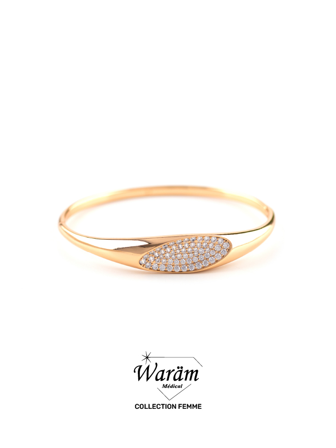 bracelet-jonc-dore-goutte-zircon Bracelet Jonc Doré Goutte Zircon
