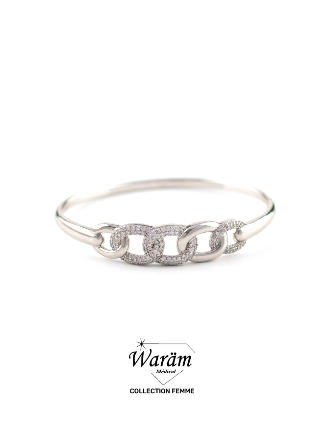 bracelet-maillons-argent-zircon-waram-medical Bracelet Maillons Argent Zircon