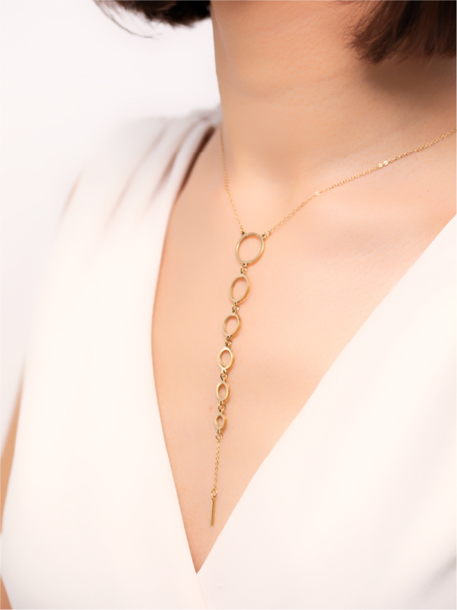 Collier long multi-cercles- Hypoallergénique