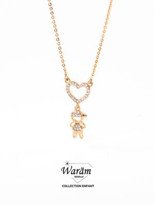 Collier cœur en zircon – Bijou Enfant Élégant