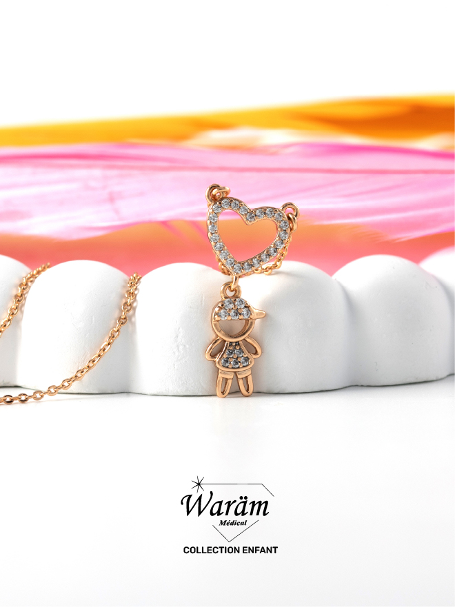 Collier cœur en zircon – Bijou Enfant Élégant