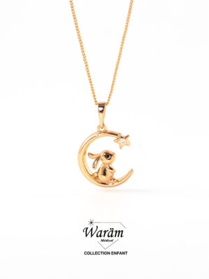 Collier Enfant Lapin Lune– Bijou Enfant Féerique