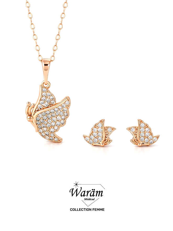 parure-collier-boucles-papillon-doré-chic Parure Collier Boucles Papillon Doré Chic