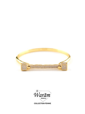 Bracelet Doré Barre Géométrique Zircon