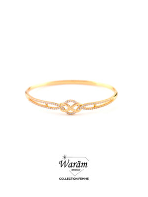Bracelet Doré Infini Zircon Élégant