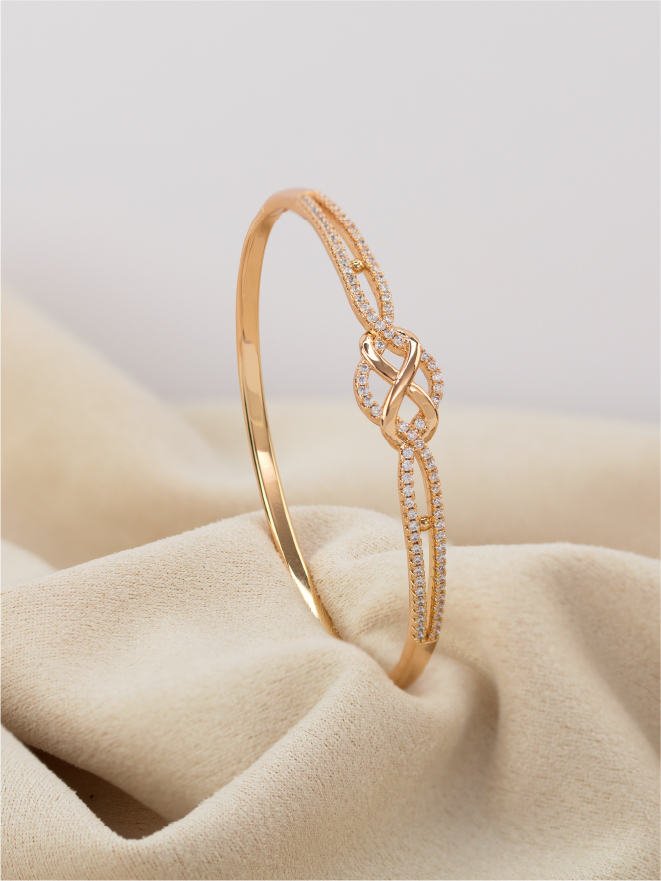 Bracelet Doré Infini Zircon Élégant