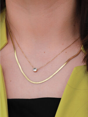 Collier double chaîne doré