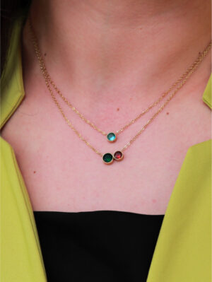 Collier Double Rang-Cristaux Multicolores
