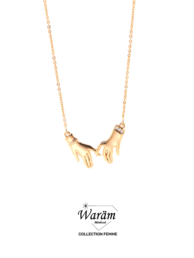 collier-main-dore-femme-elegant Collier Main Rosé Chic pour Femme