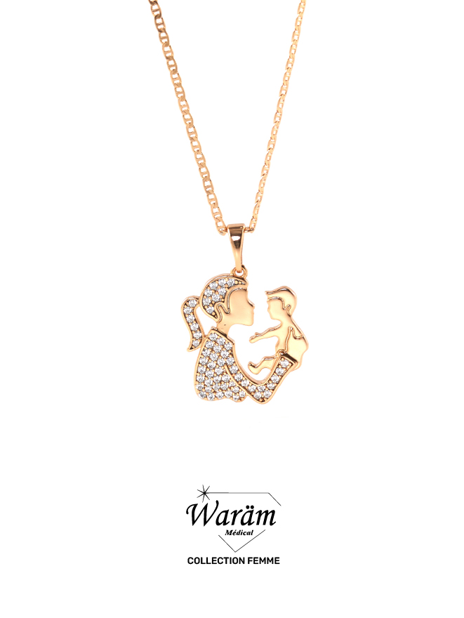 collier-maman-bebe-zircon Collier Maman Bébé Zircon Femme