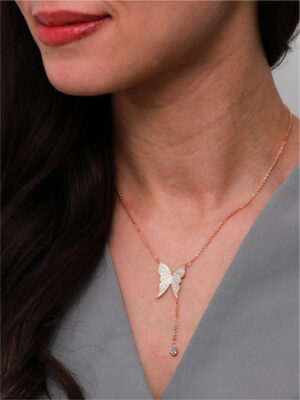 Collier pendentif papillon zircon