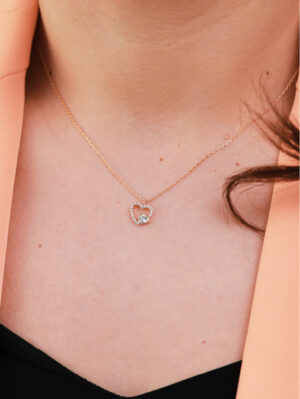 Collier Cœur Zircon Femme Hypoallergénique