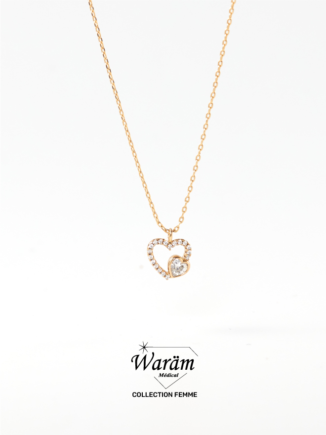 Collier Cœur Zircon Femme Hypoallergénique
