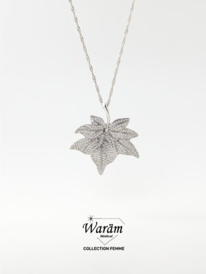 Collier Feuille Argentée Femme Hypoallergénique